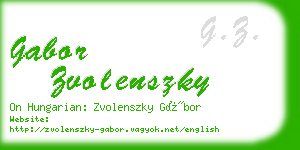 gabor zvolenszky business card